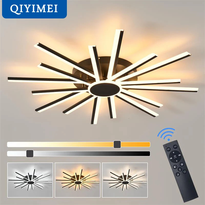 Plafonnier led intelligent moderne à intensité variable avec télécommande