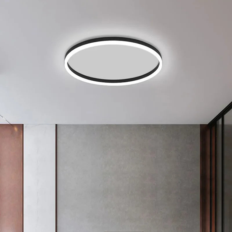 Plafonniers de cercle LED modernes pour salon intérieur luminaire de cuisine lustres de décoration de chambre à coucher en or noir lampes d'étude à gradation