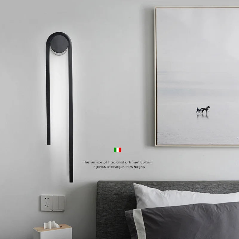 applique murale led en forme de u pour décoration nordique moderne