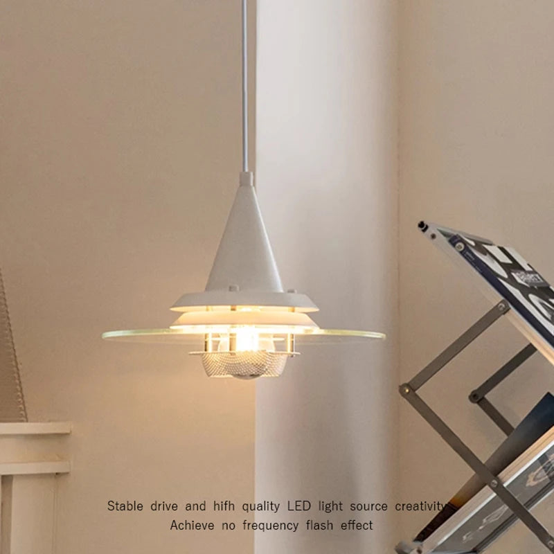 lustre bauhaus en verre clair suspendu pour restaurant