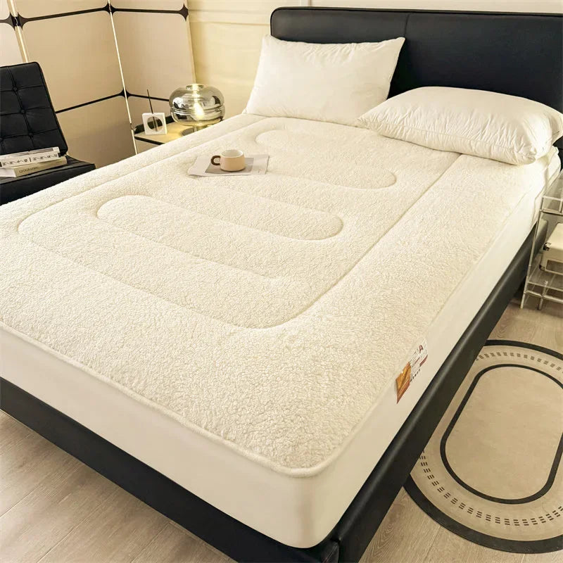 matelas épais en laine d'agneau lavable à température constante