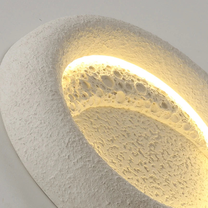 applique murale led en forme de lune avec intensité réglable en résine