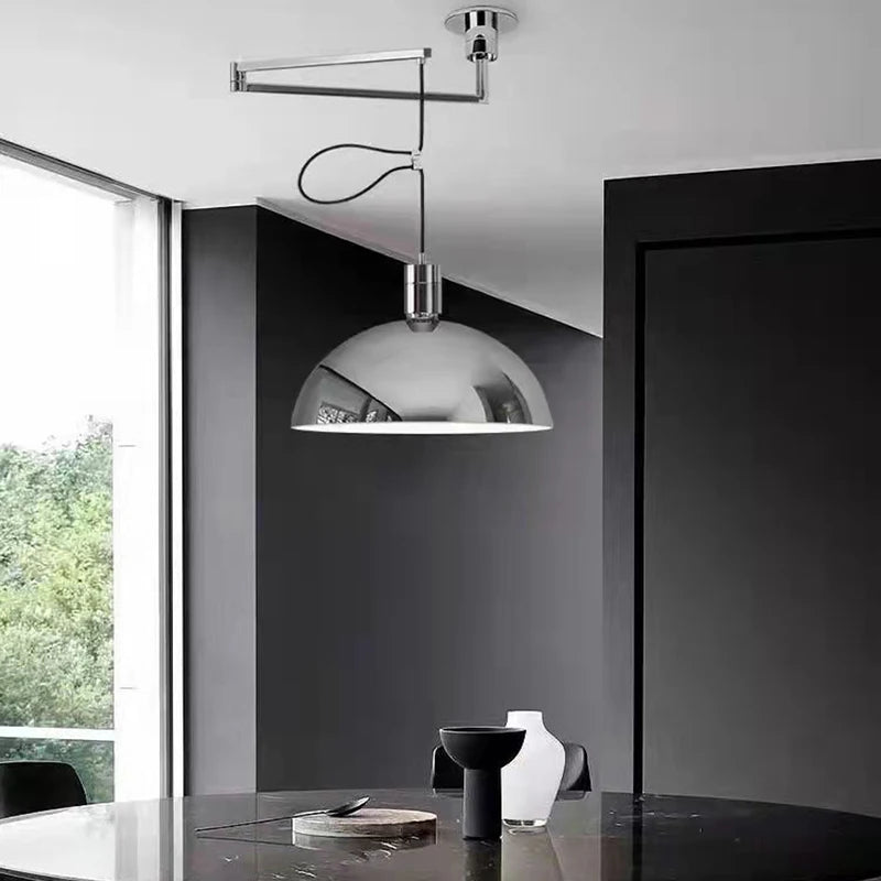 Suspension télescopiques modernes pliantes en métal salle à manger cuisine barre d'étude rotatif décor à la maison éclairage E27