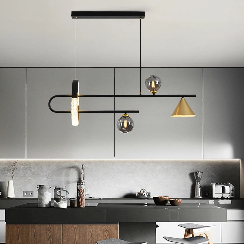 lustre style nordique moderne avec ampoule led en verre