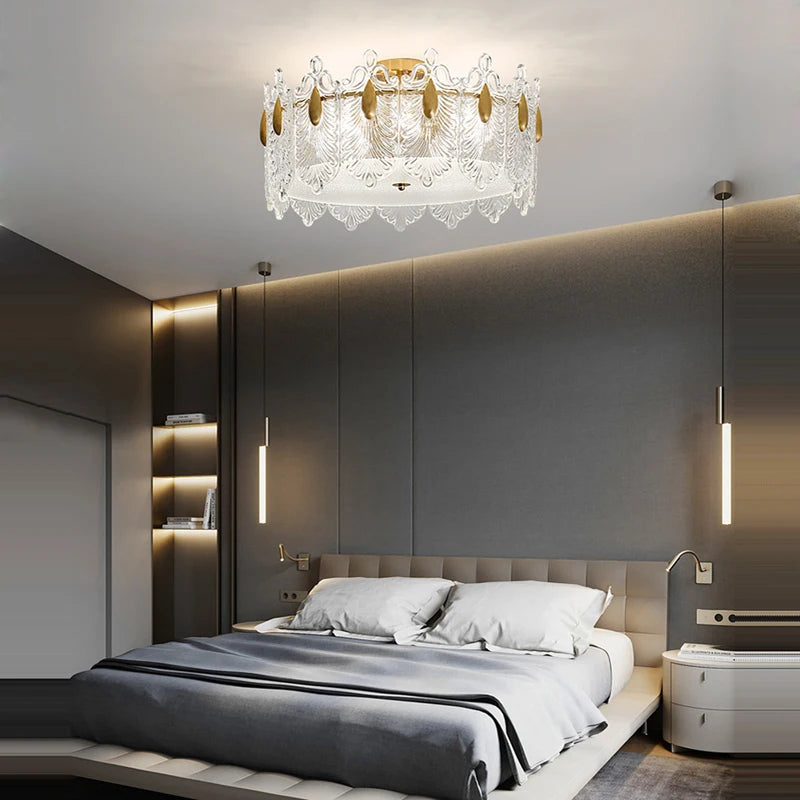 plafonnier de luxe avec lumière led et contrôle lamparas