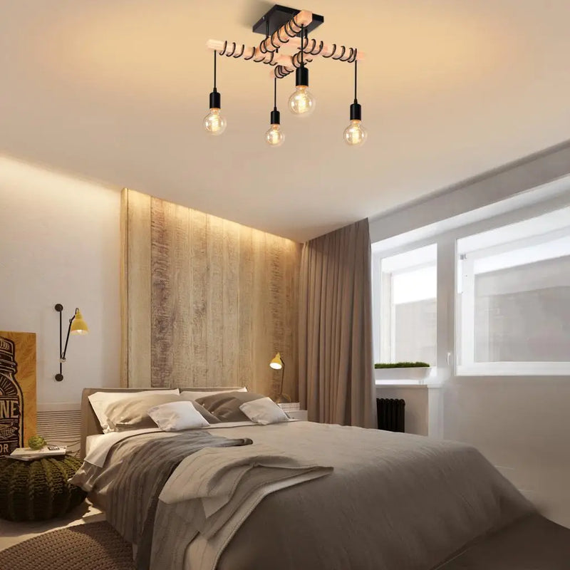 plafonnier industriel vintage 4 têtes pour lumière suspendue