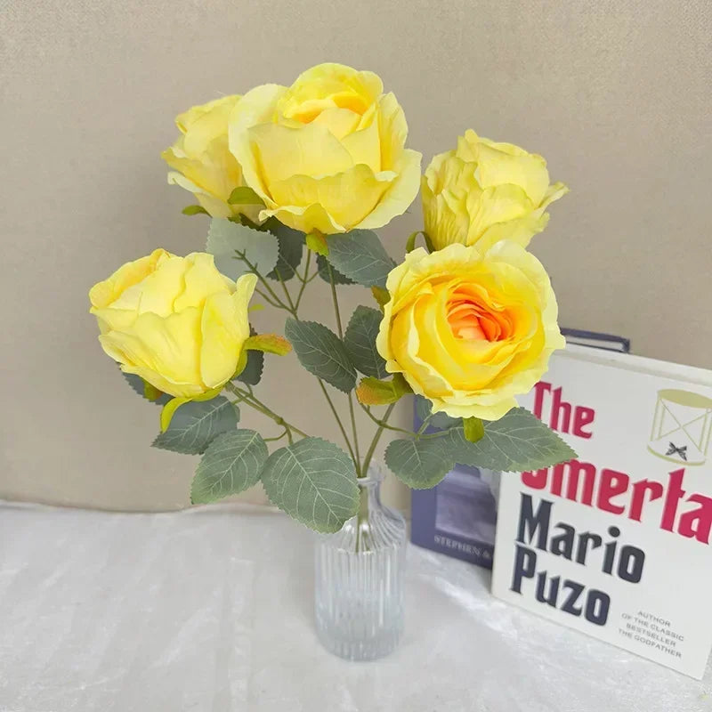 bouquet de roses artificielles en soie pour mariée décoration élégante