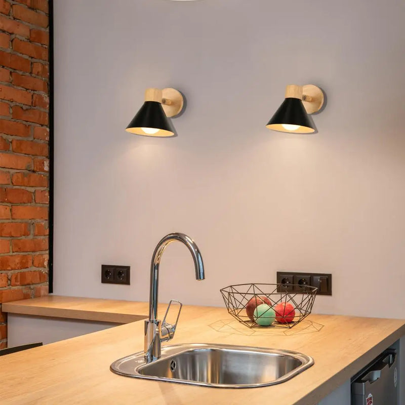 applique murale led nordique bois moderne décor maison