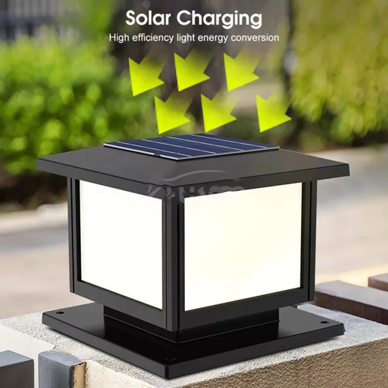 LED à alimentation solaire lumière de clôture carrée blanc chaud lampe éclairage extérieur pilier étanche IP65 lampe solaire extérieure pour jardin