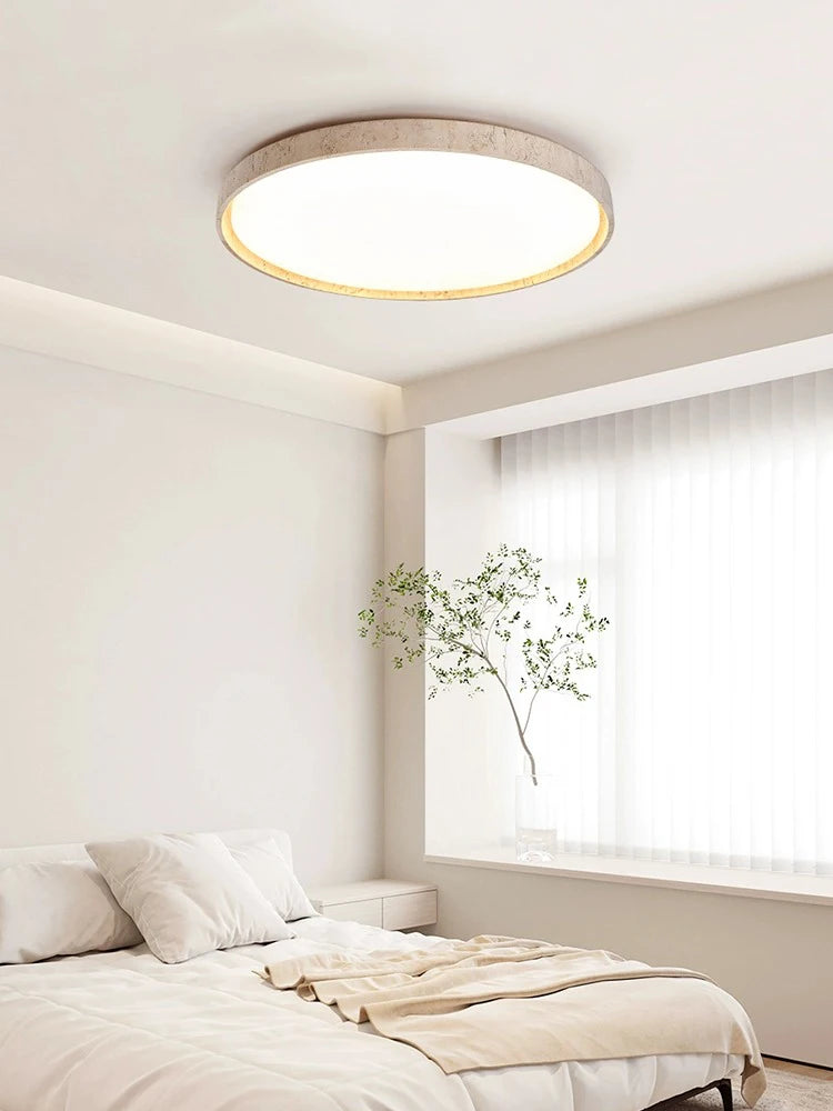 Led plafonnier pierre Downlight monté en Surface rétro luminaires noyer bûche bois couleur chambre salon grande lumière