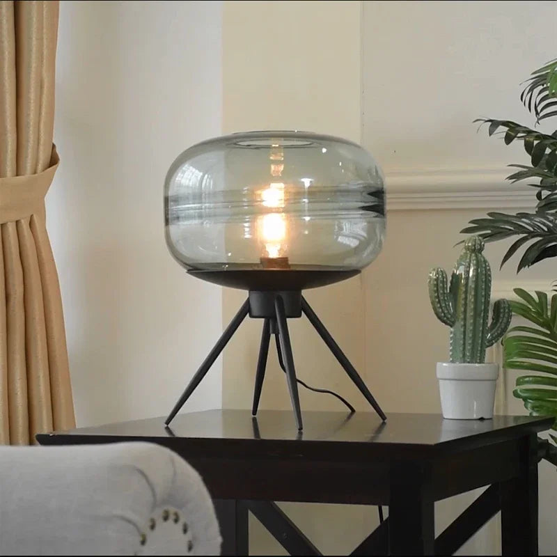 lampe de table led nordique moderne en verre pour décoration nocturne