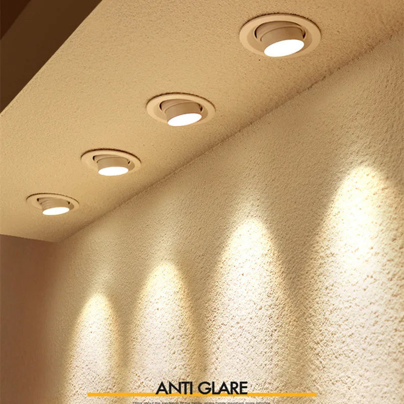 style zoom angle réglable encastré led downlight cob plafonnier