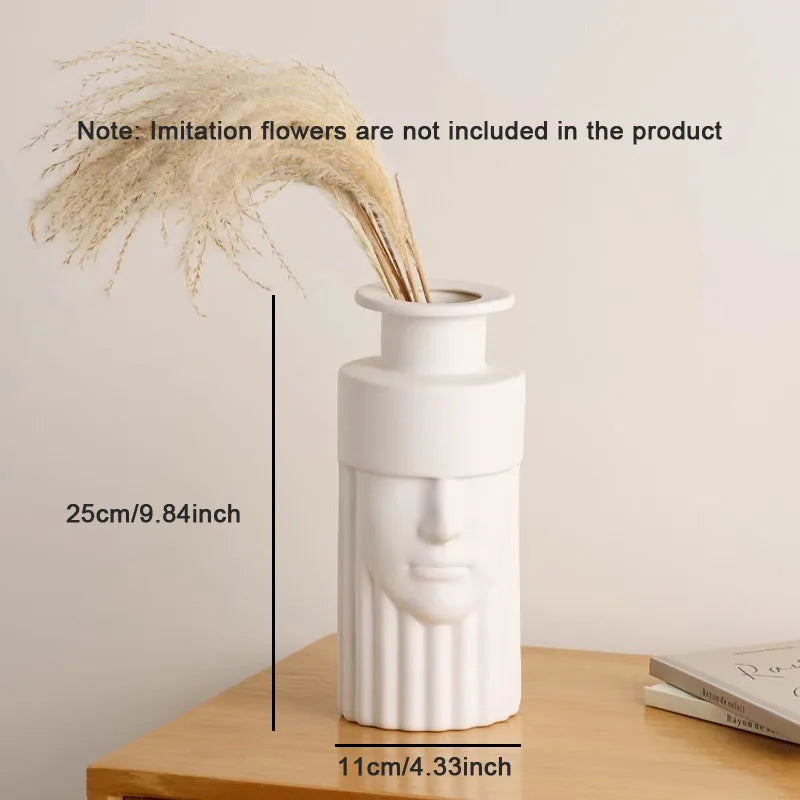 vase en céramique grecque tête humaine pour décoration intérieure