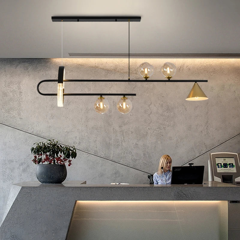 lustre style nordique moderne avec ampoule led en verre