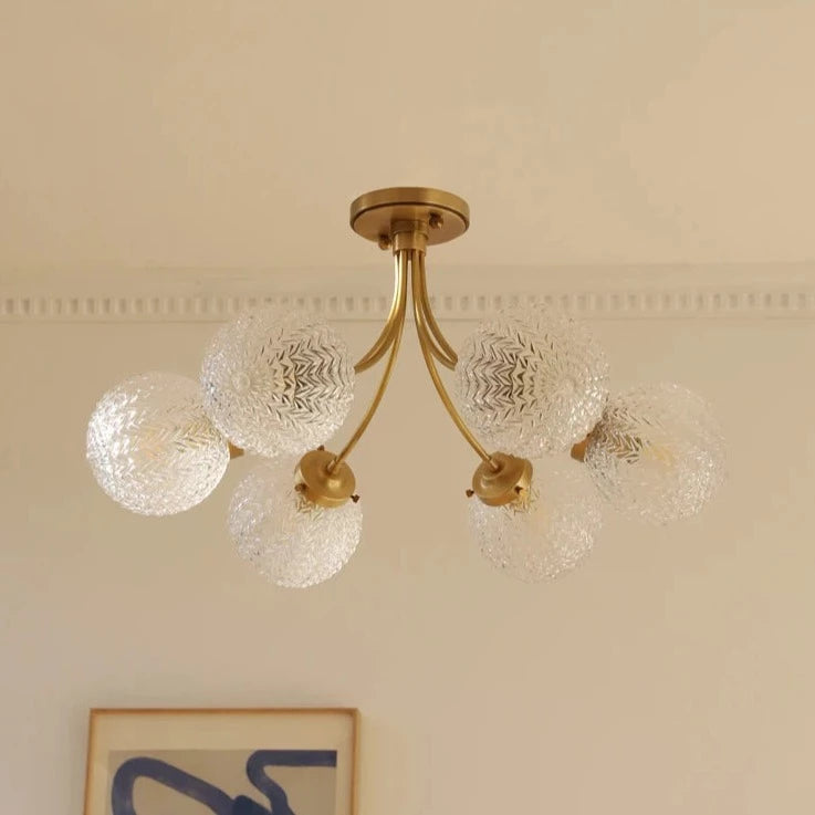 Plafonnier doré style américain de luxe avec boules