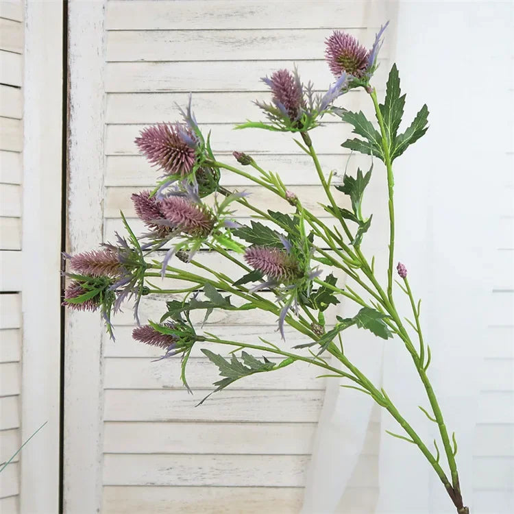 fleurs artificielles décoratives houx de mer rose violette