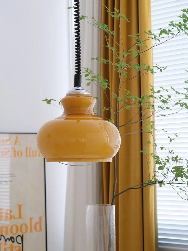Lampe susp. verre médiéval lustre nord. français bauhaus lumière restaurant café table bar