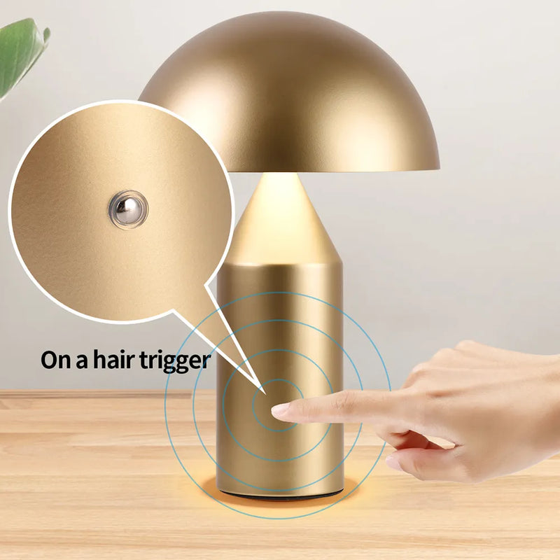 Lampe de table Portable lampe champignon led rechargeable interrupteur tactile veilleuse salle à manger chambre lampe de chevet