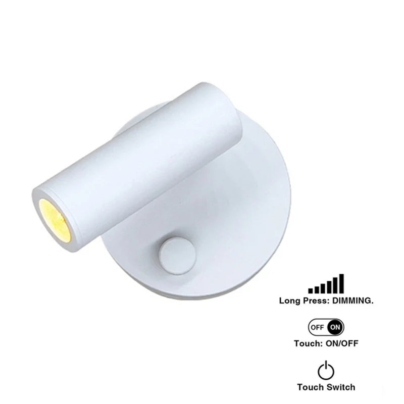 applique murale rotative sans fil rechargeable avec variateur tactile led