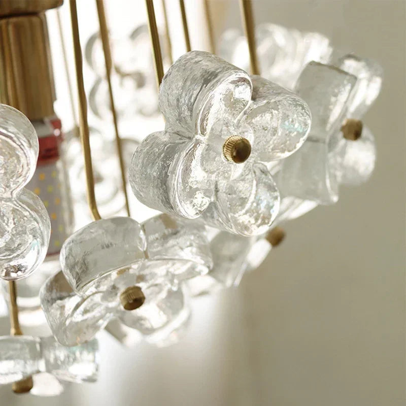 lustre rétro en fer et verre pour décoration intérieure