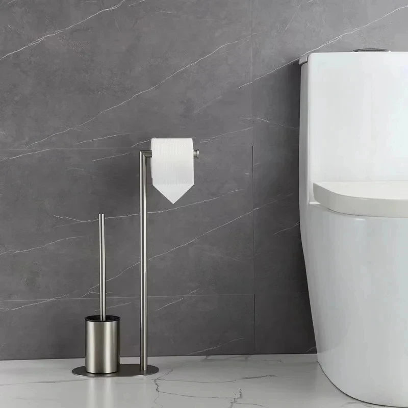brosse de toilette en acier inoxydable avec support amovible