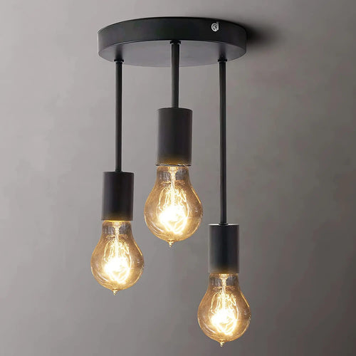 plafonnier industriel lustre décoration avec lumière led