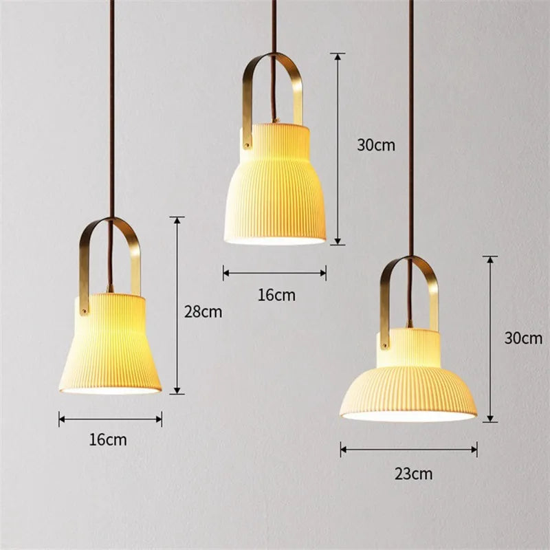 suspension led moderne en céramique style japonais iwhd