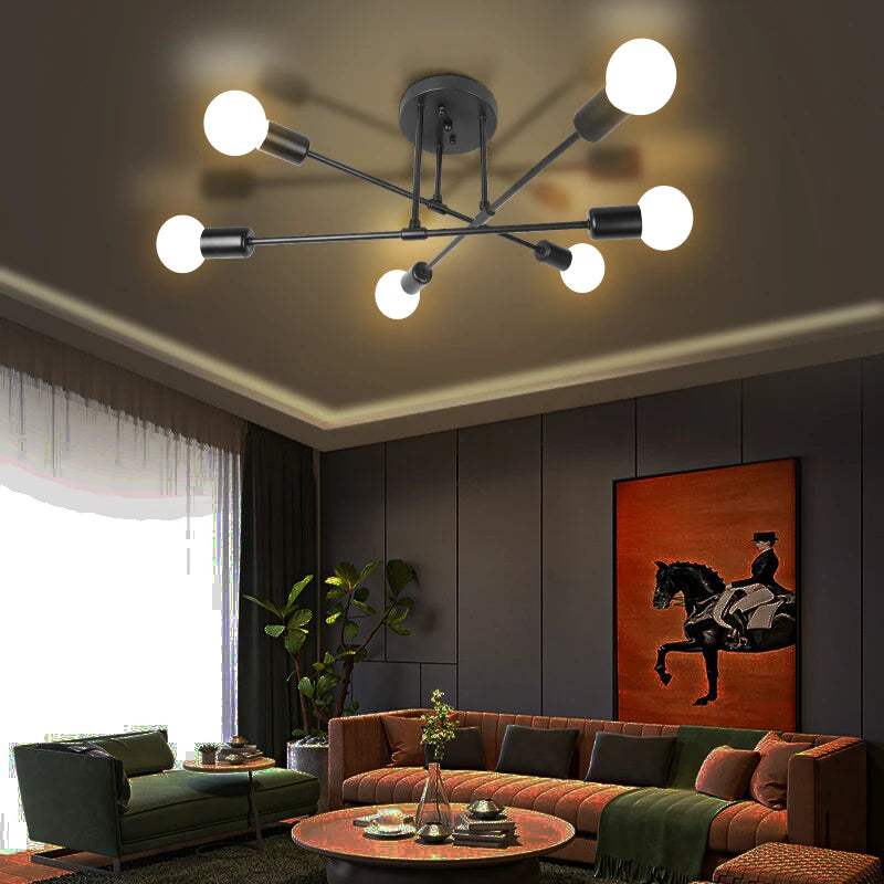 luxe rétro led lustre suspendu