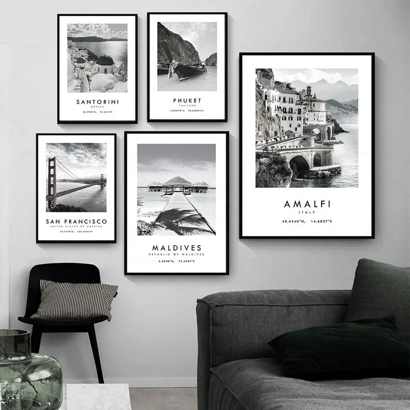 affiche photographie voyage en ville noir et blanc décoration artistique