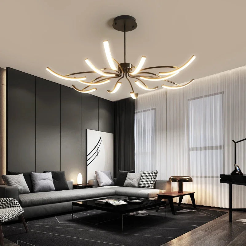Lustre fini mat moderne pour la décoration du salon cuisine chambre étude lumière réglable lampes de plafond Led décoratives