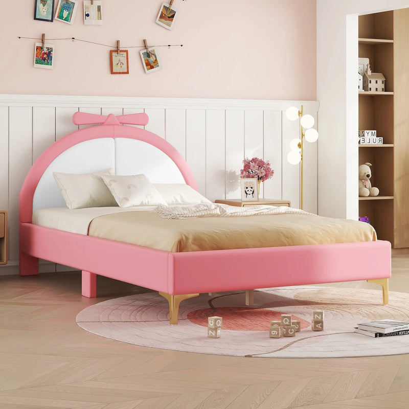 lit plat rembourré avec tête de lit élégante et confortable