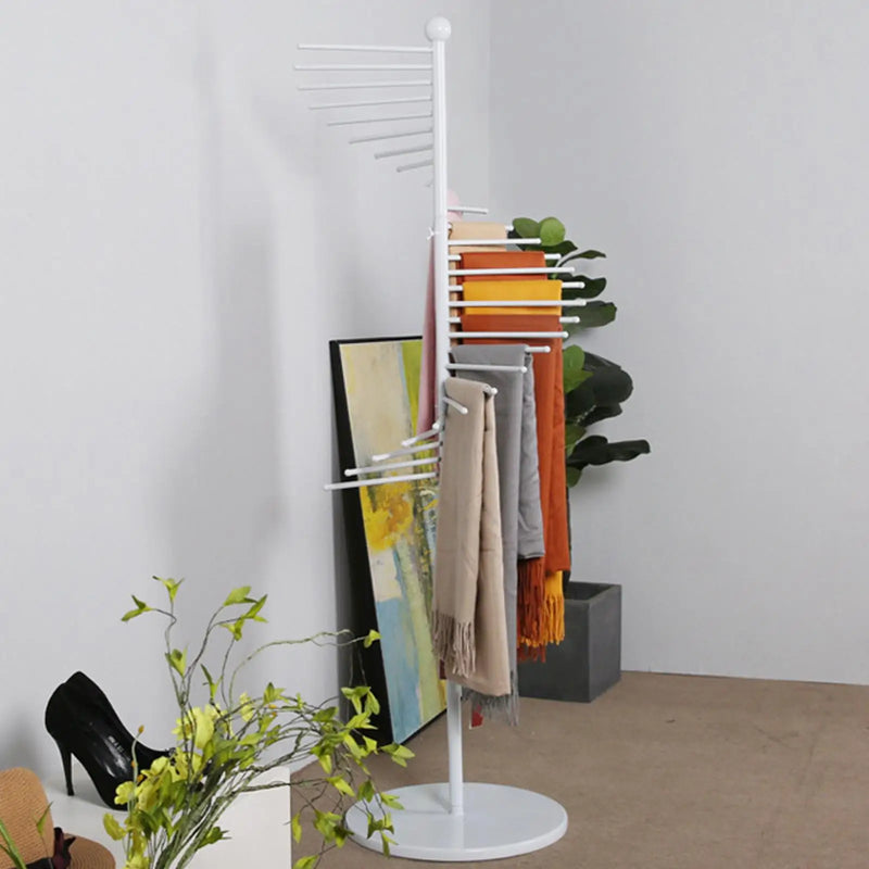 présentoir à foulards autoportant en fer avec 30 tiges de suspension