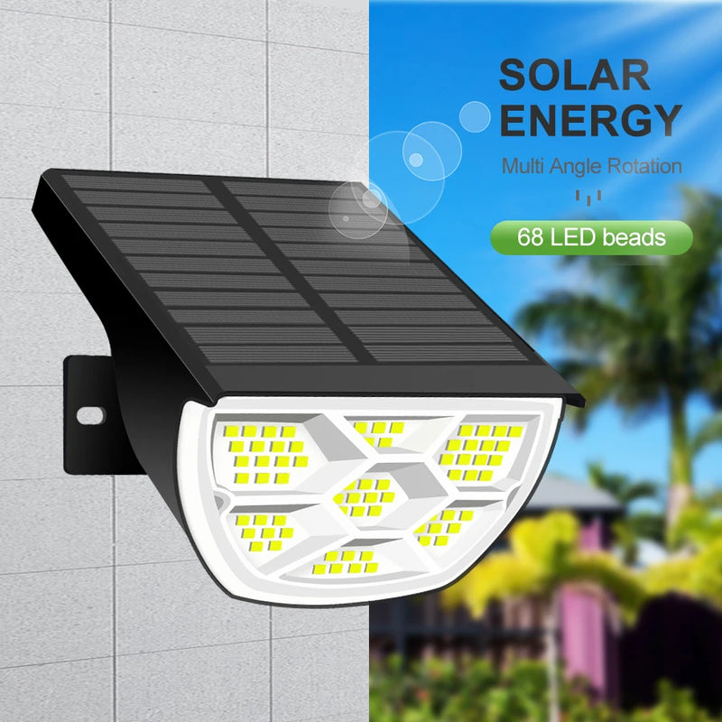 72/68LED spots solaires extérieur étanche jardin solaire paysage projecteurs 3 Modes appliques murales porte arrière-cour Garage plate-forme