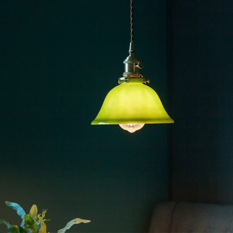 lampe suspension verre led cuivre edison vintage