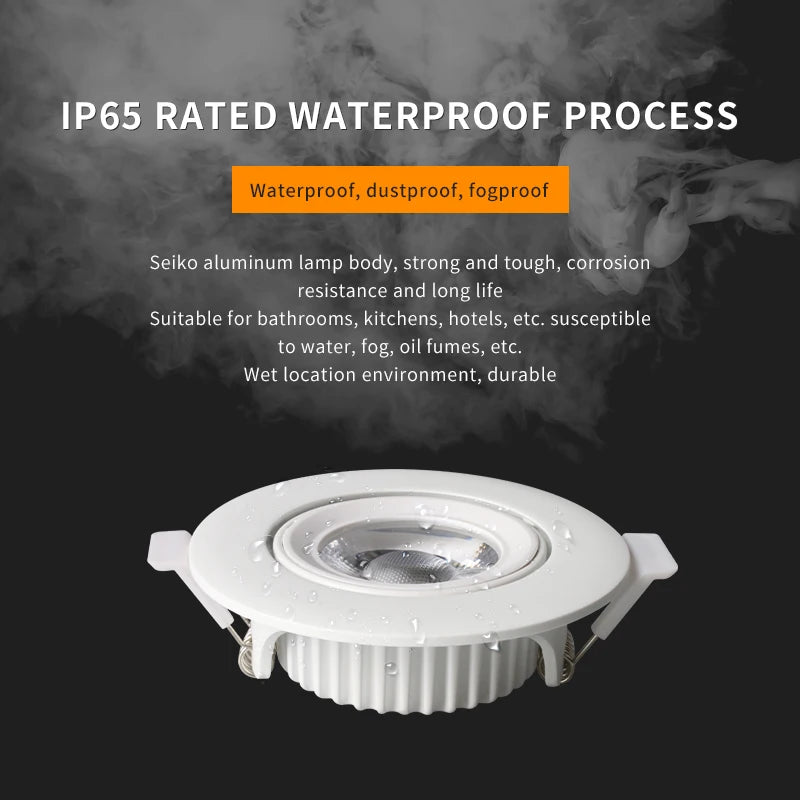 Spot lumineux LED encastrable rond pour salle de bain