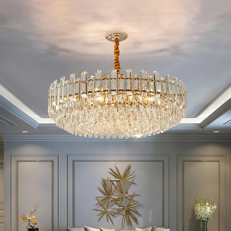 lustre led de luxe en cristal moderne en stock
