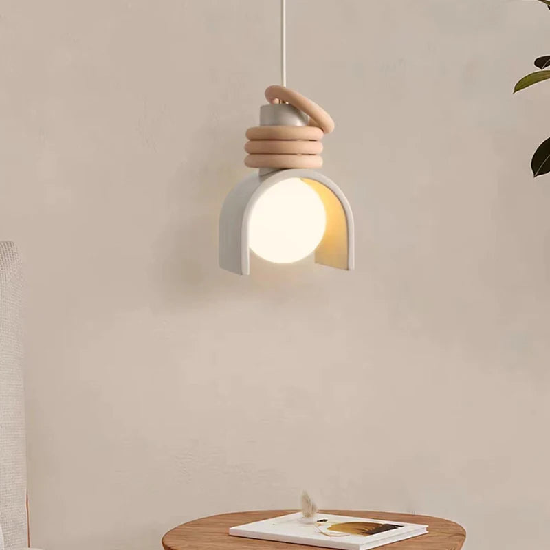 suspension LED créative en résine avec cordon réglable