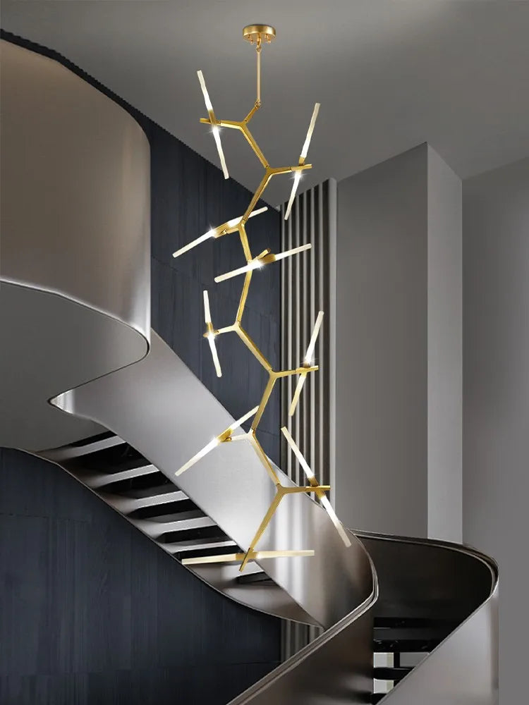 lustre moderne led rotatif simple pour duplex loft