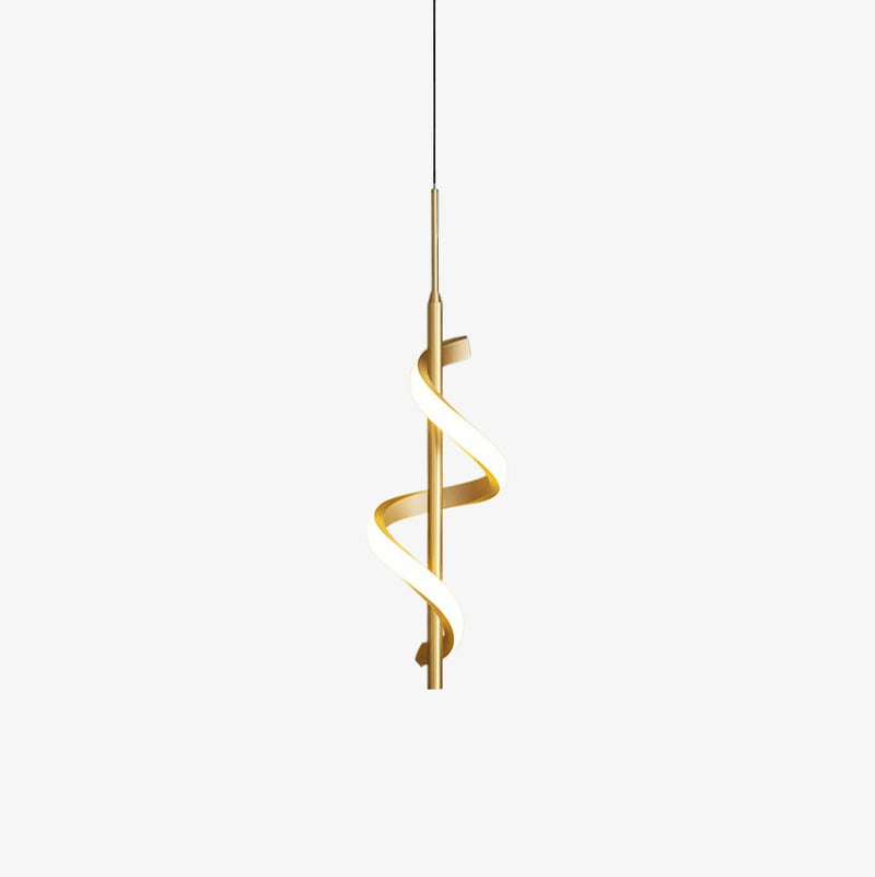 Suspension design LED métallique ondulé Polino