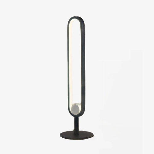 Lampe à poser design à LED avec anneau métal noir Loft