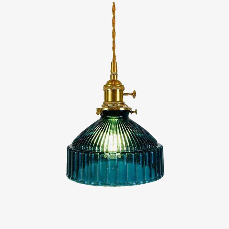 Suspension design à LED avec abat-jour en verre coloré Loft