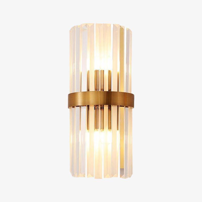 Applique murale design à LED dorée avec verre cristal en cascade Luxury