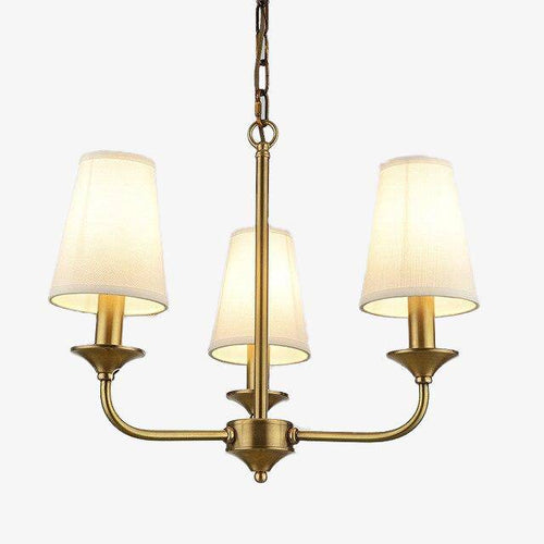 Lustre doré avec abat-jours Royal