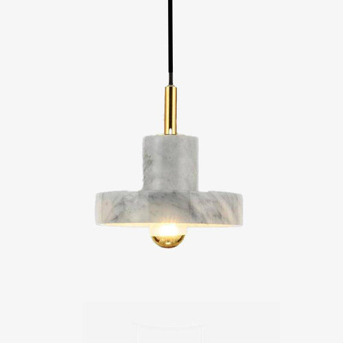 Suspension en marbre blanc à LED avec abat-jour design
