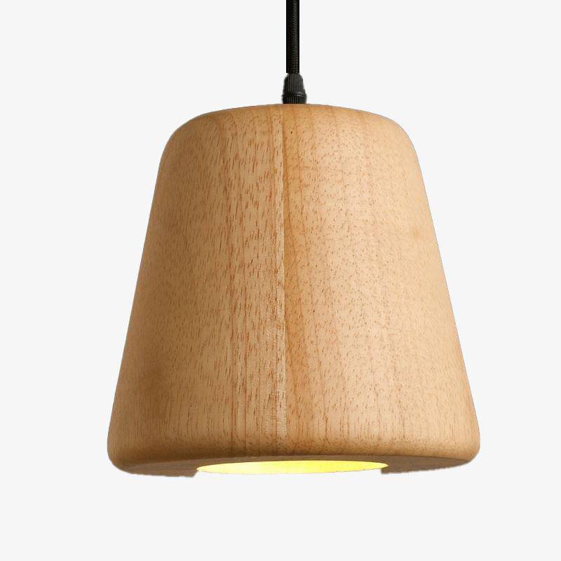 Suspension moderne à LED avec abat-jour en bois Sun