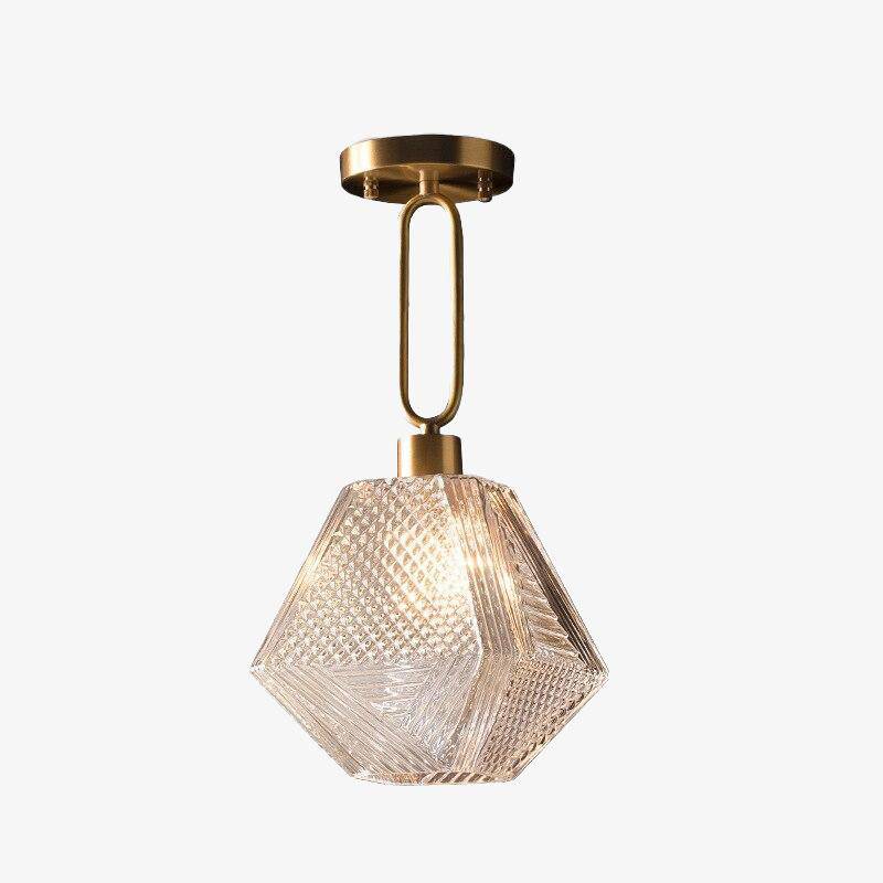 Suspension design à LED avec abat-jour en verre rétro Shadow