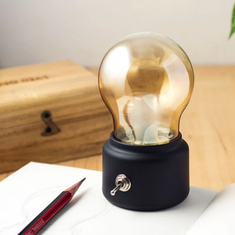 Lampe à poser LED vintage en forme d'ampoule