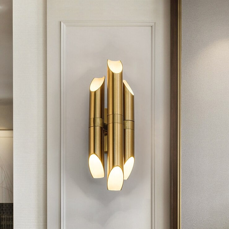 Applique murale moderne LED en tube doré Corden