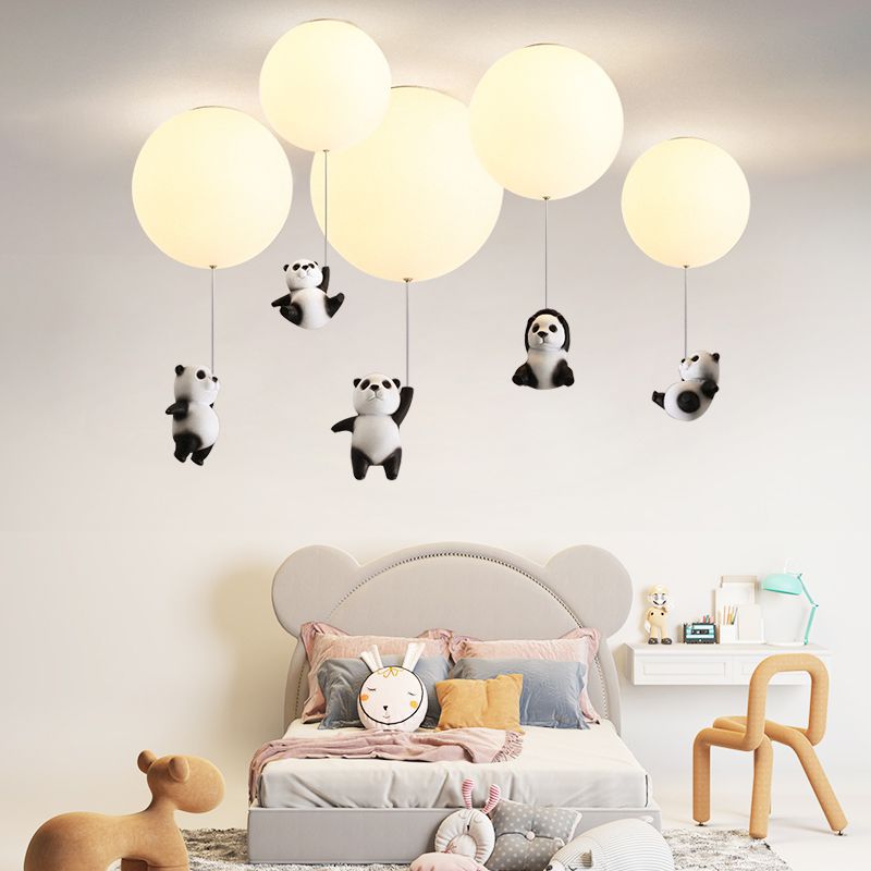 Plafonnier pour enfant LED avec ballon et panda Otto