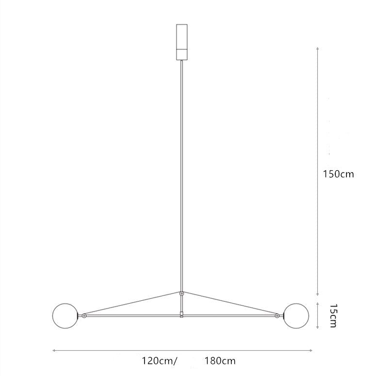 Lustre design LED minimaliste en métal noir Karry